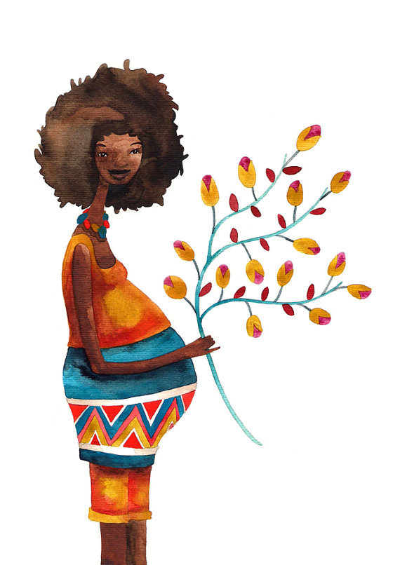 Pregnant Afircan Woman By Barbara SS - africa - оригинал