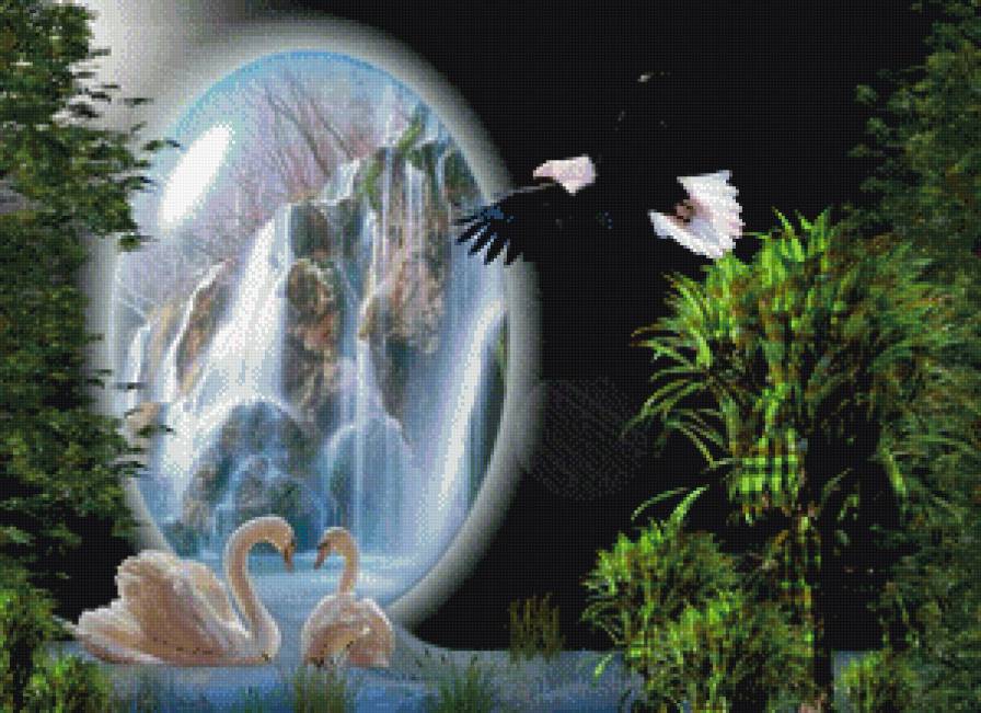 природа - птица, лебеди, природа - предпросмотр