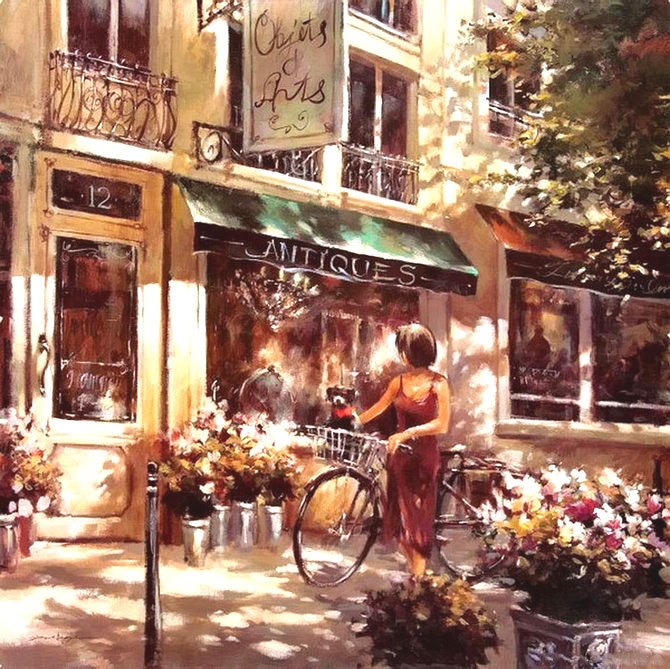 город - люди, картина, улица, живопись, город, городской пейзаж - оригинал