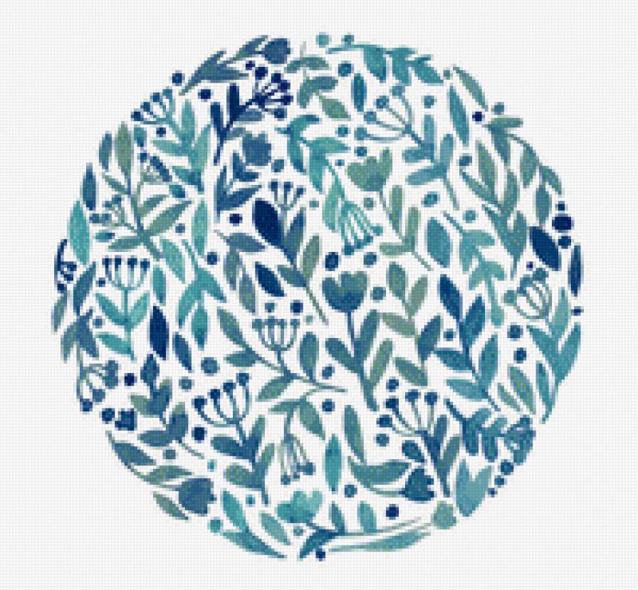 Цветочный орнамент - цветы, узор, акварель - предпросмотр