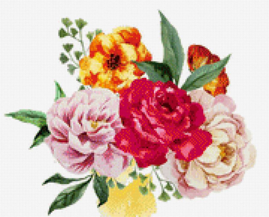 Букет - акварель, цветы, букет - предпросмотр