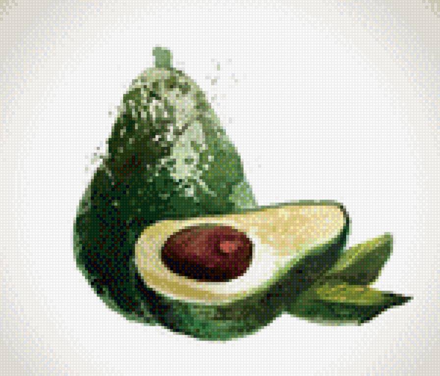 Авокадо - авокадо, акварель - предпросмотр