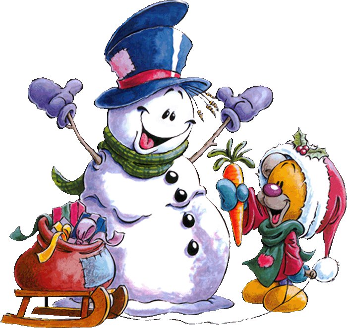 Снеговик - зима, новый год, санки, игрушки, подарки, снеговик - оригинал