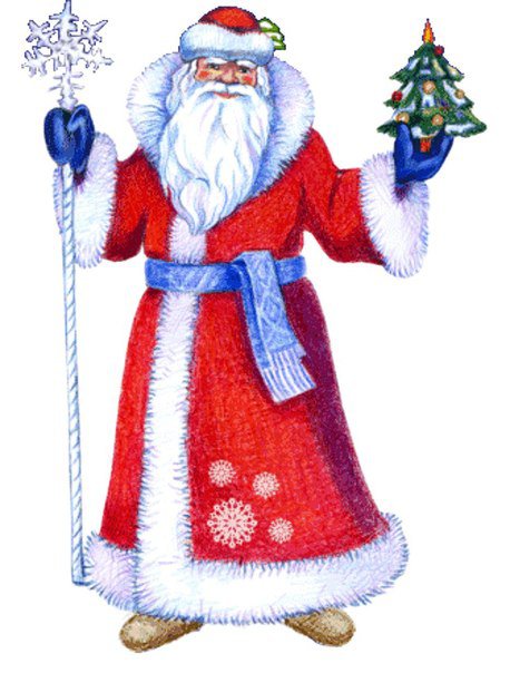 Дед Мороз - елка, дед мроз, посох, новый год - оригинал