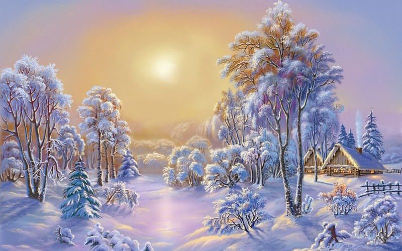 зима - картины художников - оригинал