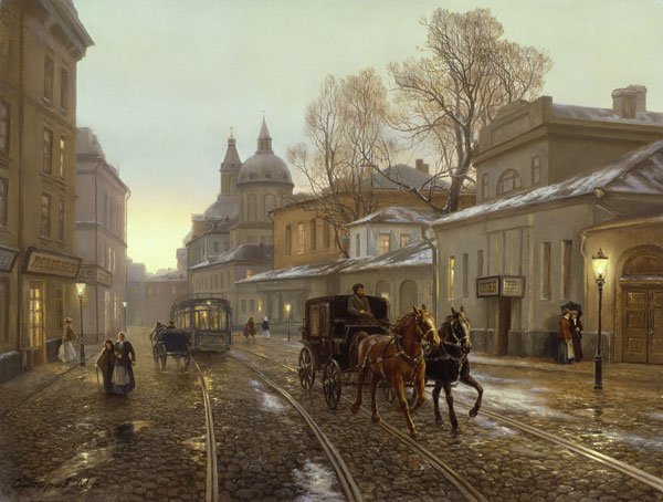 городок - люди, город, улица, осень - оригинал