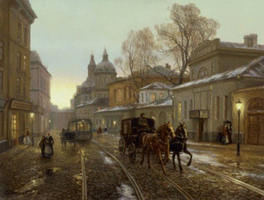 городок - город, осень, люди, улица - предпросмотр