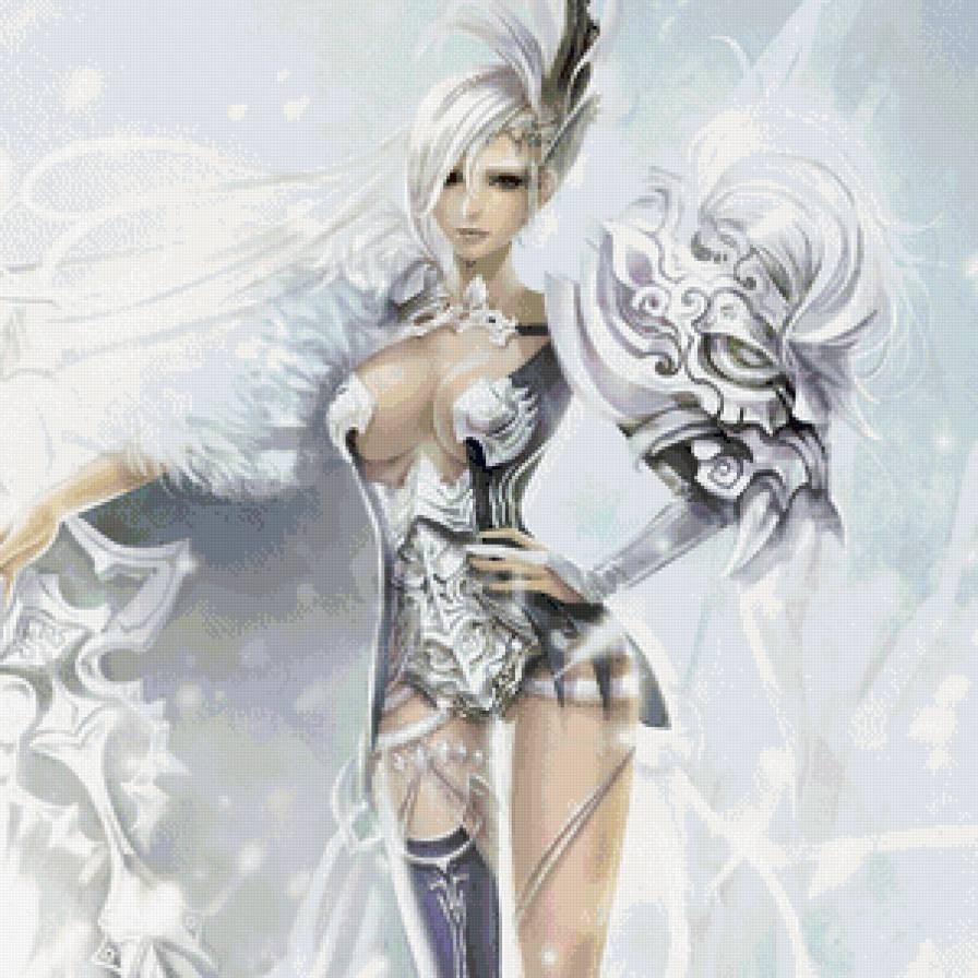 Снежная королева - девушка, меч, белая - предпросмотр