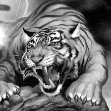Схема вышивки «Могущественный тигр»