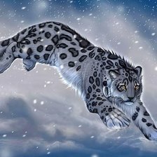 Схема вышивки «снежный барс»