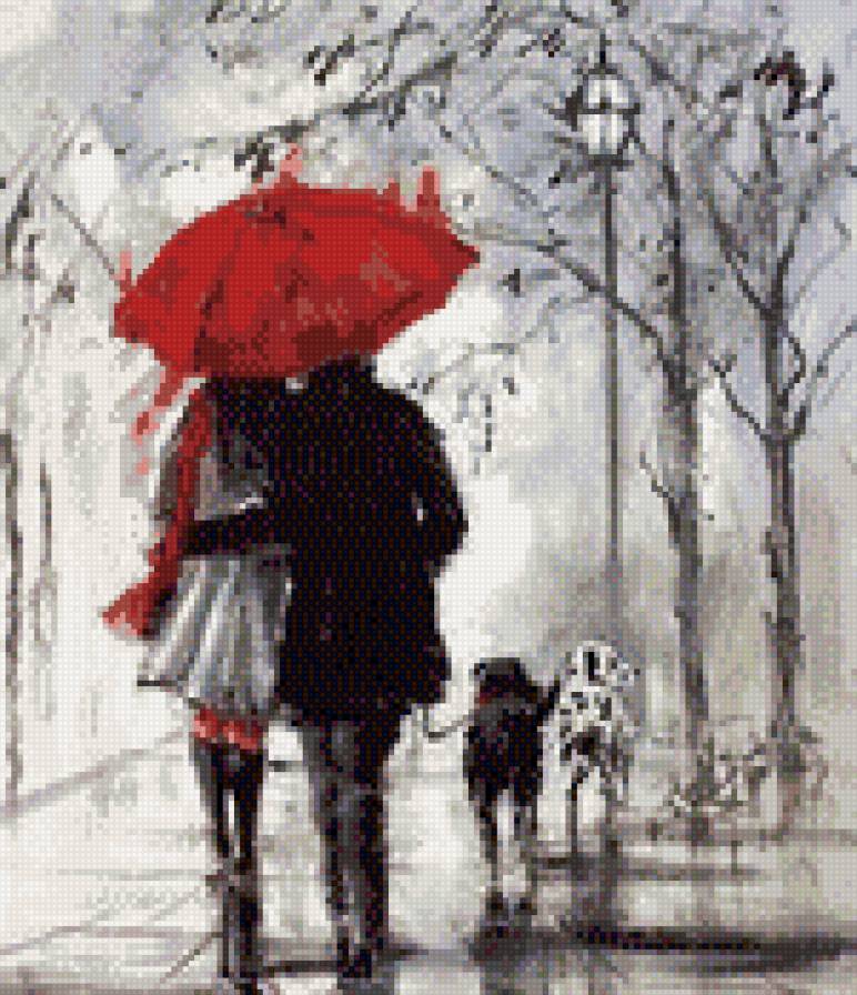 Пара под зонтом - предпросмотр