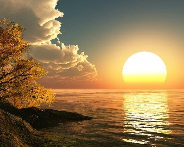 ЗАКАТ - закат, вечером у реки - оригинал