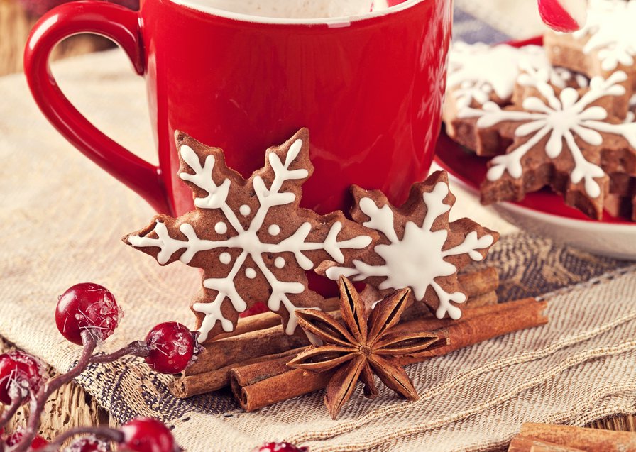 теплое счастье - корица, снежинки, новый год - оригинал