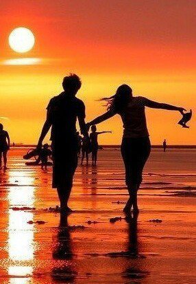 Отлив на закате. - оригинал