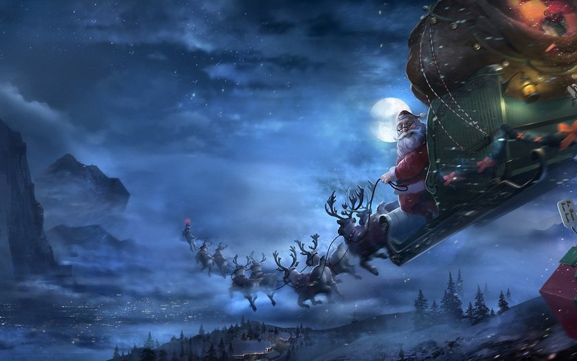 Упряжка Санта Клауса. - оригинал