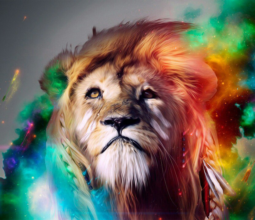 Лев в акварели - акварель, лев - оригинал