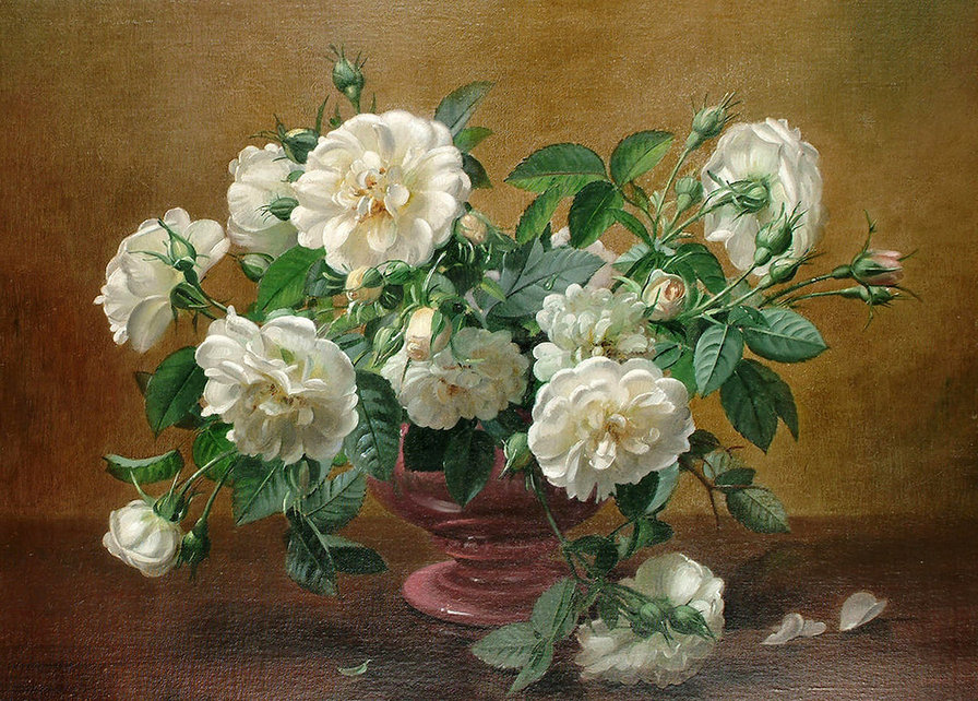 Альберт Вильямс 9 - цветы, картина, красота, натюрморт, живопись, розы - оригинал