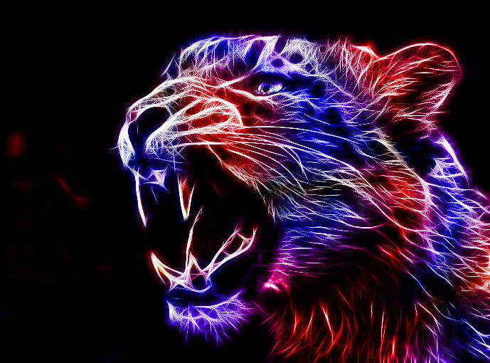 Электрический леопард - фрактальные животные, художница minimoo64, плагин fractalius - оригинал