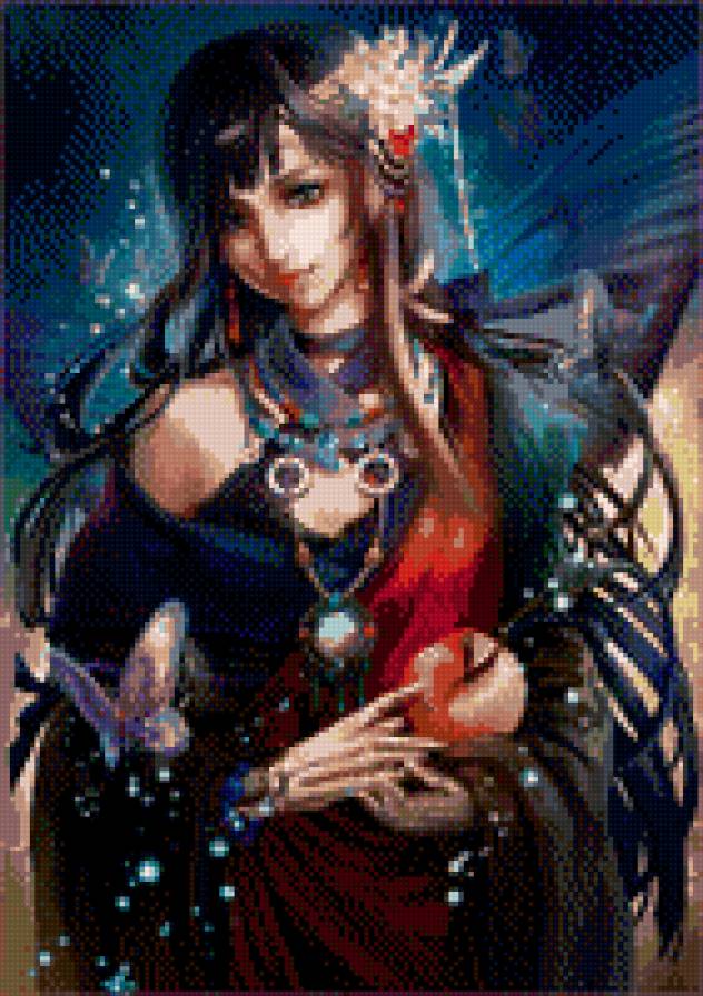 Девушка с яблоком - фэнтази - предпросмотр