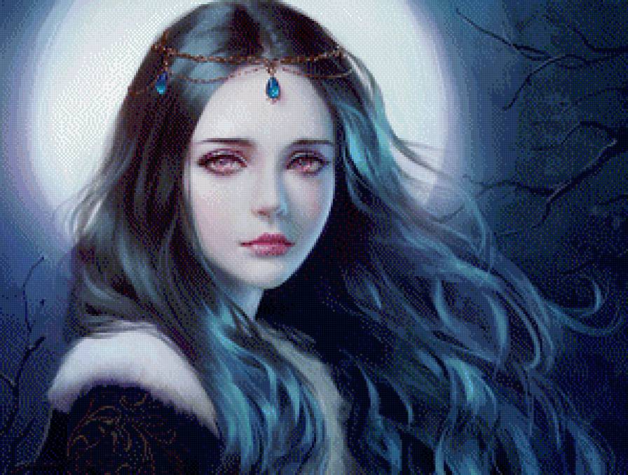 Ангел печали - мистика, портрет, девушка, красивая, фэнтези - предпросмотр