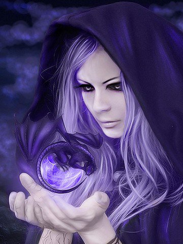 Колдунья - фэнтези, колдунья, магия, девушка - оригинал