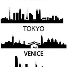 Схема вышивки «Moscow, tokyo, venice, honk kong»