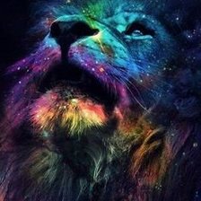 Схема вышивки «космический лев»