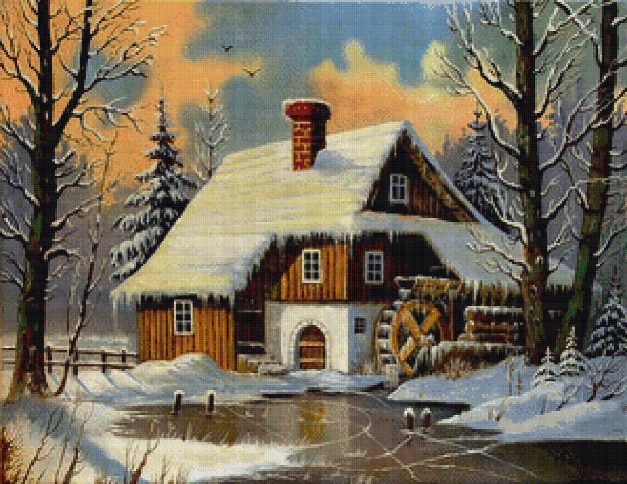 домик в лесу - домик, пейзаж - предпросмотр