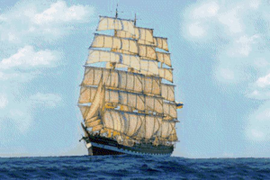 Корабль - море, небо - предпросмотр