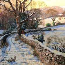 Схема вышивки «Снег и зайцы»