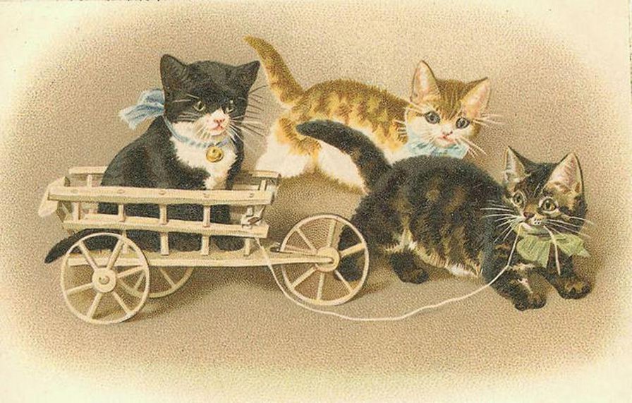 В повозке - котята - оригинал