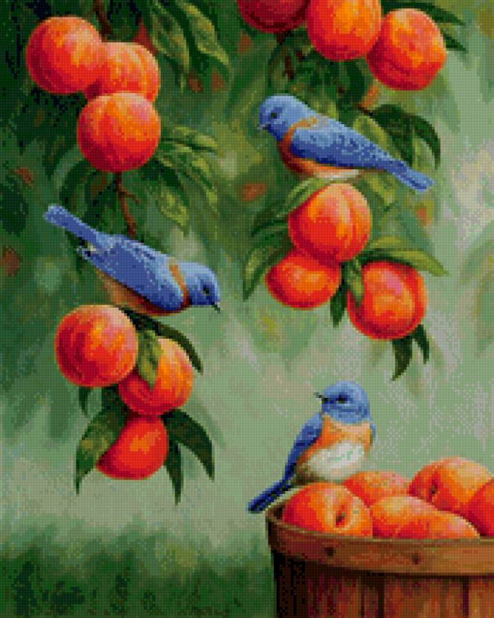 райские птицы и персики_120 - предпросмотр