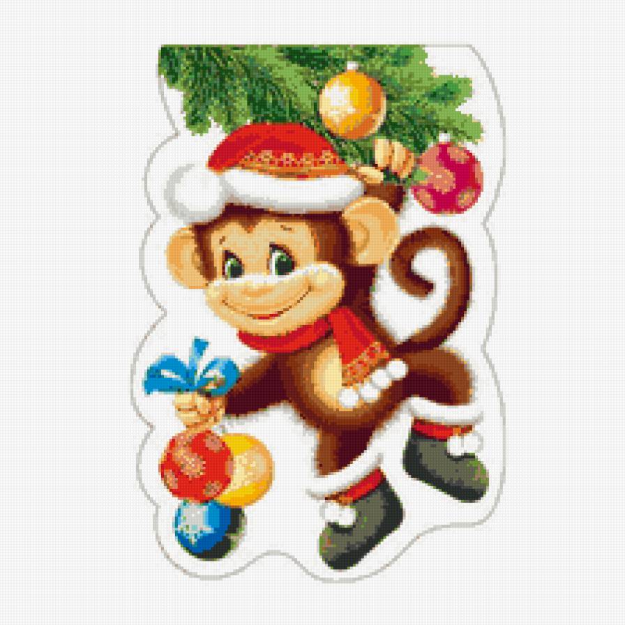 Новогодняя - животные, подушка, детские, новогодняя - предпросмотр