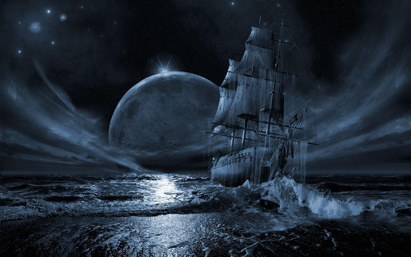 Корабль - ночь, море, корабль - оригинал