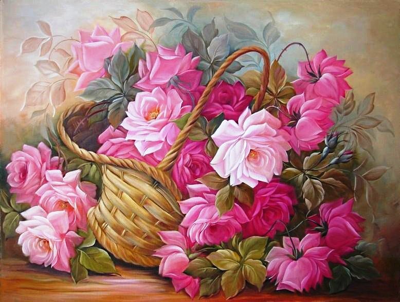 корзина роз - букет, цветы - оригинал