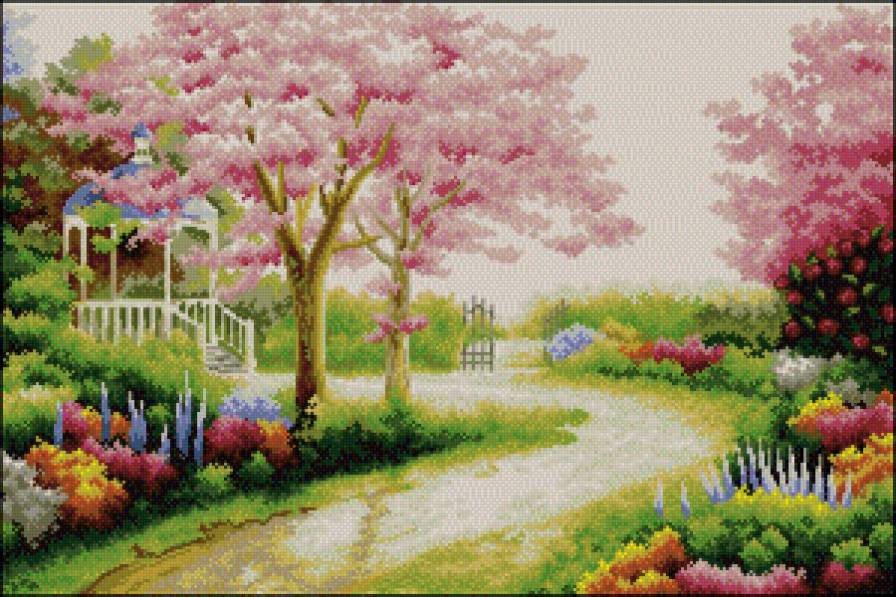 Весенний сад - пейзаж, весна, сад - предпросмотр