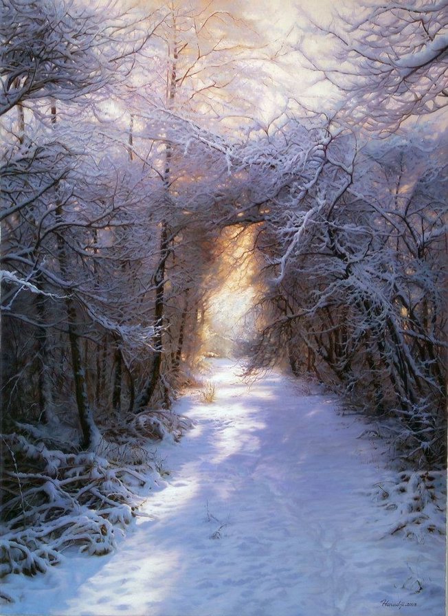 Зимняя арка. - тропинка, лес, арка, снег, зима, сказка, деревья - оригинал