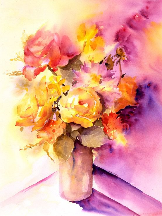 Цветочные акварели от Connie Towns - оригинал