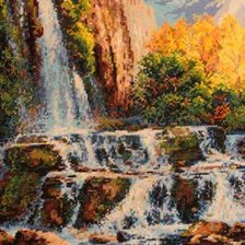 Оригинал схемы вышивки «Осенний водопад» (№1078611)