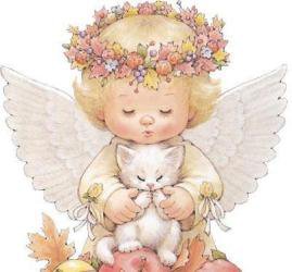 Ангелочек с котёнком - оригинал