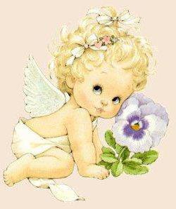 Ангелочек с фиалкой - оригинал