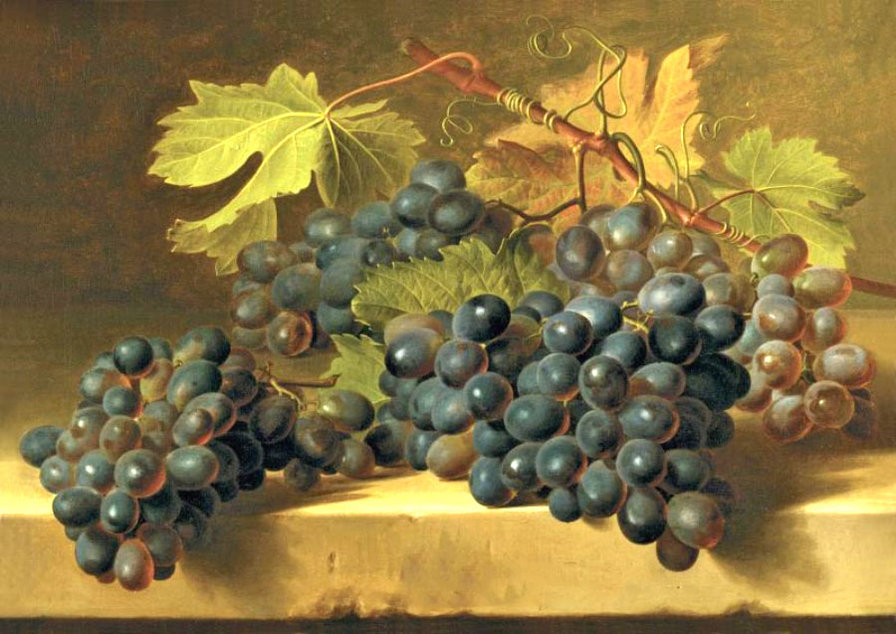 виноград - натюрморт, живопись, виноград, картина - оригинал