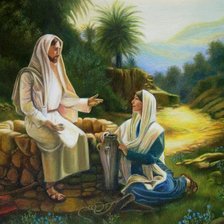 Схема вышивки «Иисус и самарянка»
