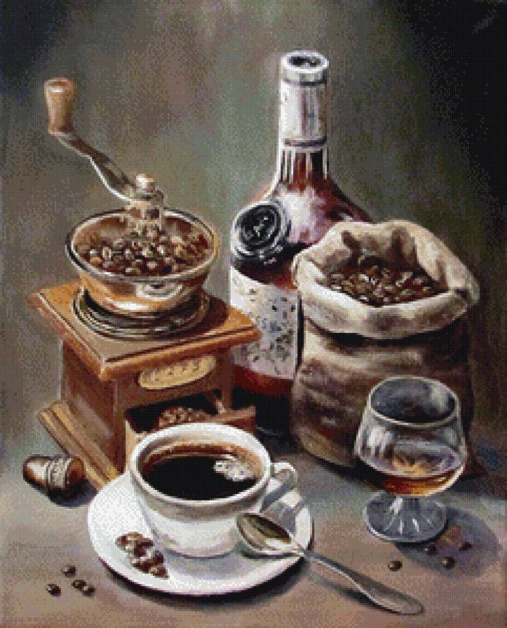 кофе с коньяком - на кухню, натюрморт - предпросмотр
