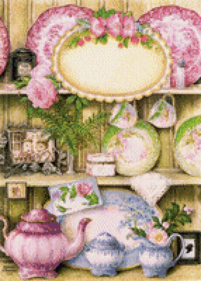 уютная кухня - кухня, посуда, полочка - предпросмотр