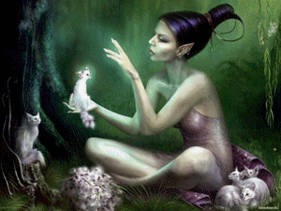 эльф и кошки - предпросмотр