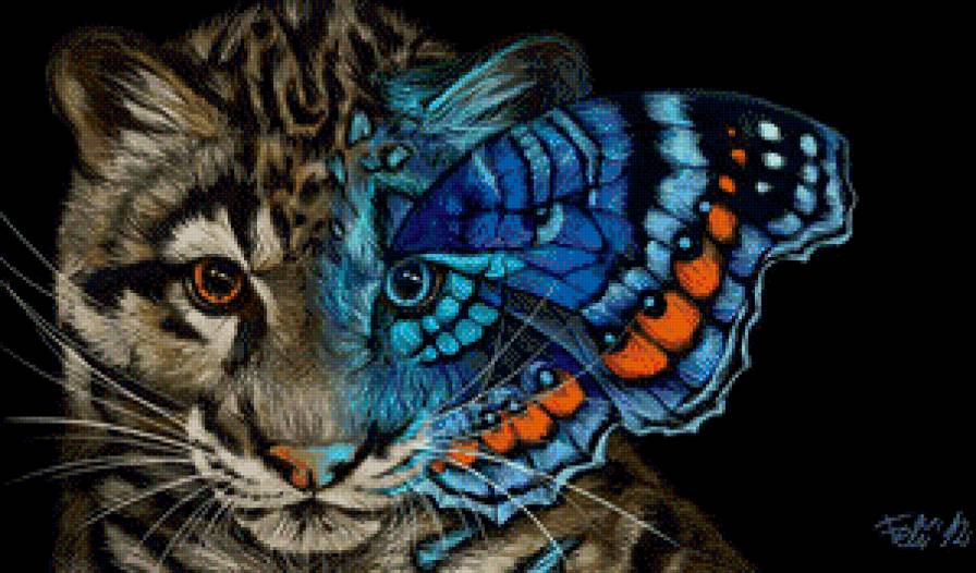 тигробабочка - фантазия, тигр, бабочка - предпросмотр