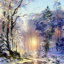 Схема вышивки «зимний ручей»