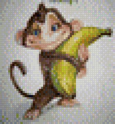 Обезьянка с бананом - 2016, обезьянка - предпросмотр