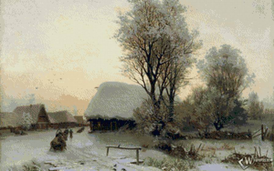 Г.Кондратенко "Зимний вечер" - зима, кондратенко, картина, вечер - предпросмотр